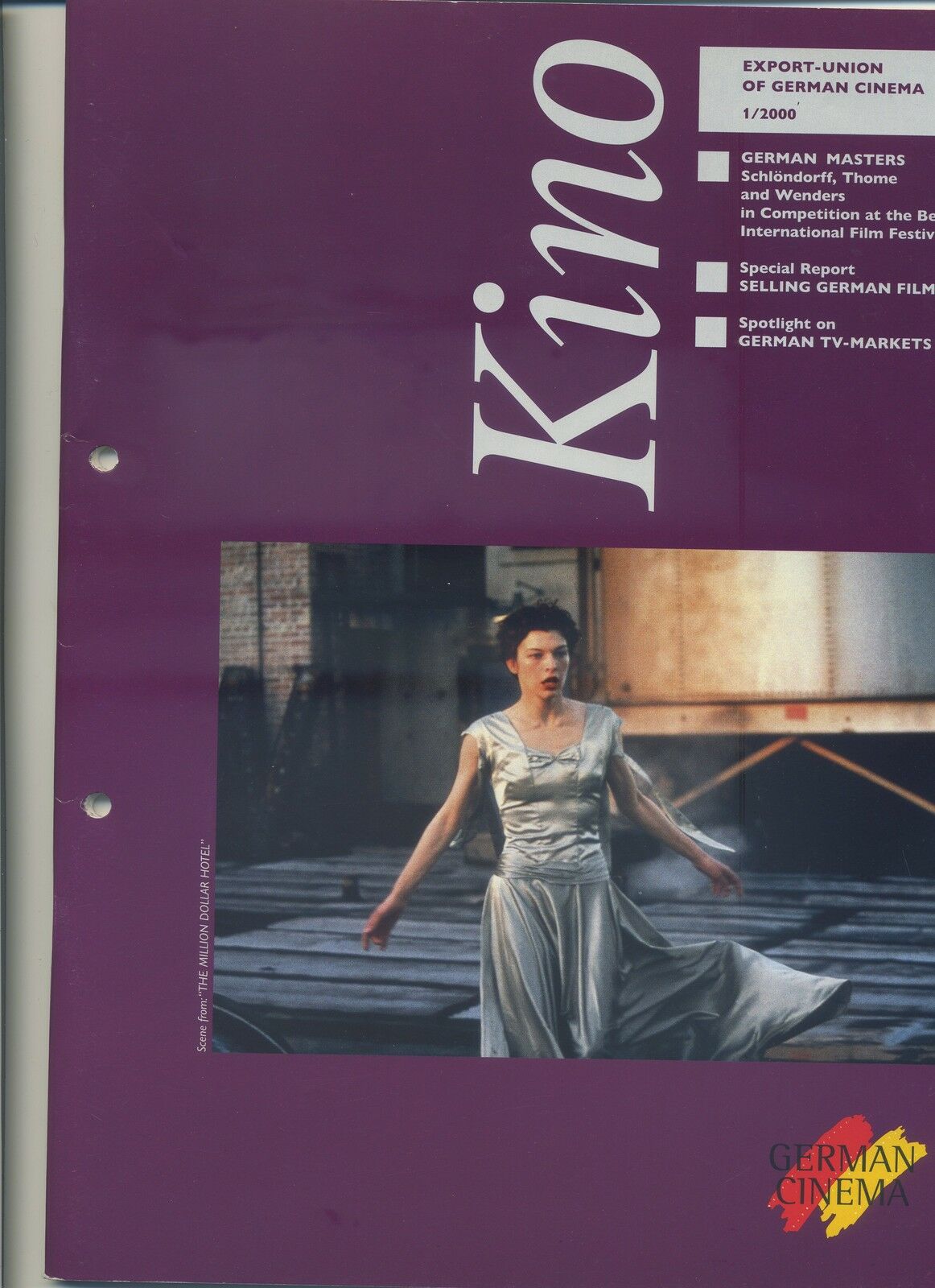 KINO-GERMAN CINEMA magazine side cover Issue 1    2000